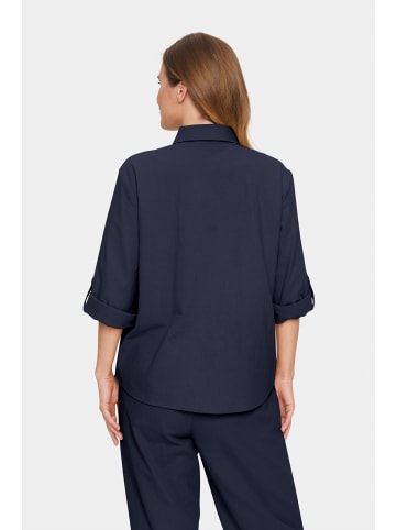 SAINT TROPEZ Langarm - Hemd ZalindaSZ Gerade Passform in Night Sky