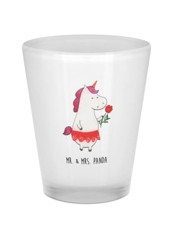 Mr. & Mrs. Panda Schnapsglas Einhorn Dame ohne Spruch in Transparent