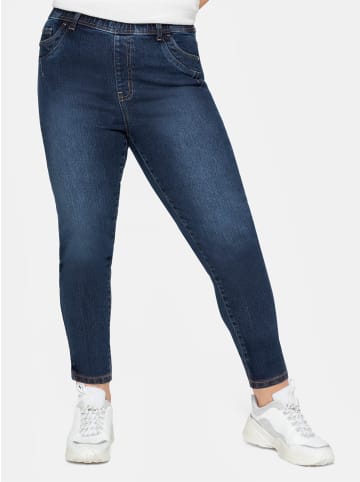sheego Stretch-Jeans in dark blue denim