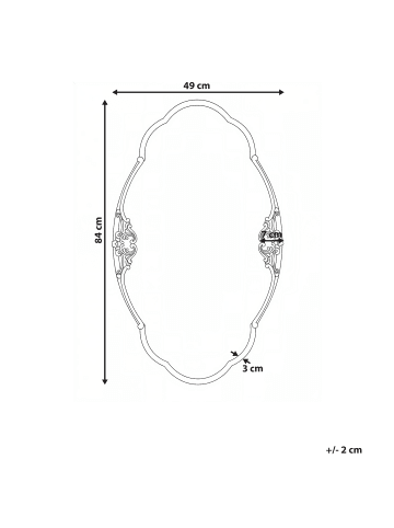 Beliani Wandspiegel EPANNES in Gold - (W) 49 x (H) 84 x (L) 3 cm
