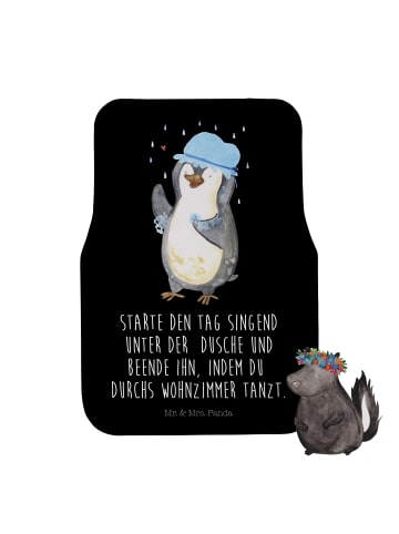 Mr. & Mrs. Panda Automatte Pinguin Duschen mit Spruch in Schwarz