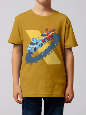 wat? Apparel T-Shirt Racing Car in Ocker