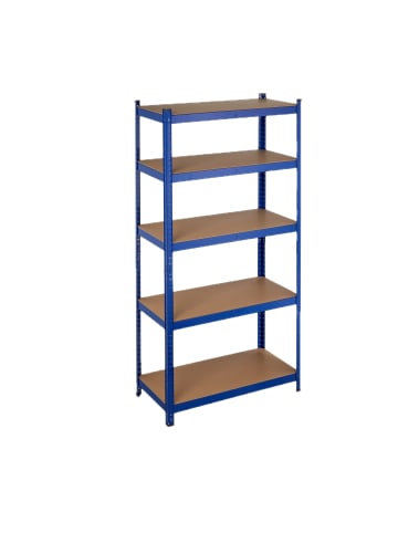relaxdays 2x Schwerlastregal in Blau - (B)90 x (H)180 x (T)45 cm