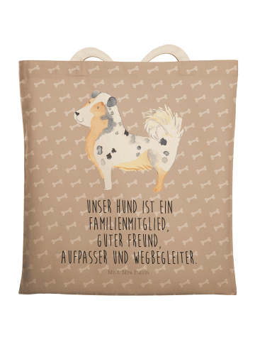 Mr. & Mrs. Panda Tote Bag Hund Australien Shepherd mit Spruch in Hundeglück