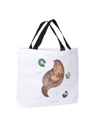 Mr. & Mrs. Panda Shopper Tasche Otter Seerose ohne Spruch in Weiß