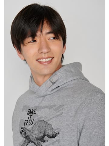 GreenBomb Hoodie Animal Sloth Flying in Heidekraut Grau