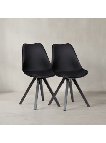 KADIMA DESIGN 2er Set Retro Esszimmerstuhl mit en Beinen
