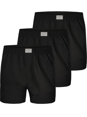 Lakeford & Sons Web Boxershorts 3-Pack 'Uni Dyed' in Schwarz