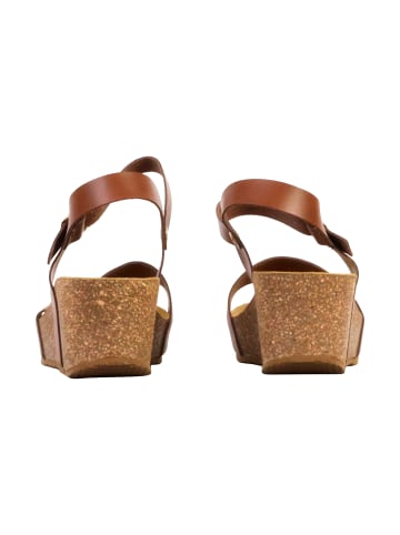 Divine Factory Noga Laura Edge Sandalen aus Leder mit Keilabsatz Braun