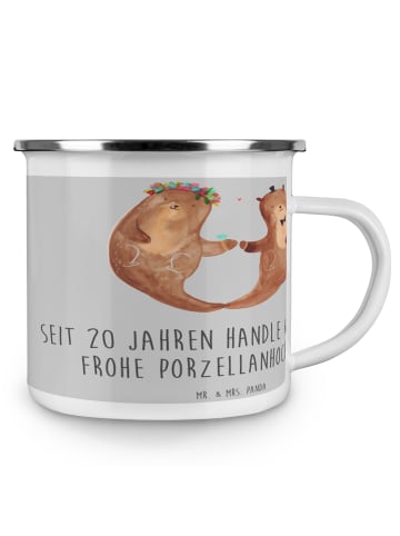Mr. & Mrs. Panda Kaffeebecher 20. Hochzeitstag Porzellanhochzeit... in Heather Grey