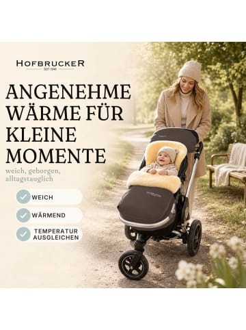 Hofbrucker Lammfell-Fußsack Putzi für Kinderwagen und Buggy in Braun