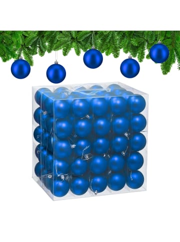 relaxdays 100 x Weihnachtskugeln Set in Blau