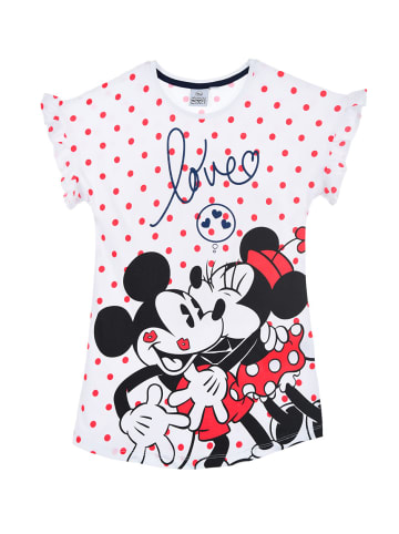 Disney Minnie Mouse Nachthemd kurzarm Schlafshirt in Weiß