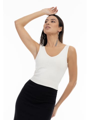 faina Damen Strick Tank Top in Wollweiss