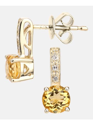 Diamant L'éternel Ohrhänger aus 375 Gelbgold mit Diamant mit Citrin