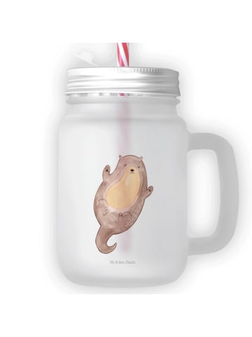 Mr. & Mrs. Panda Trinkglas Mason Jar Otter Umarmen ohne Spruch in Transparent