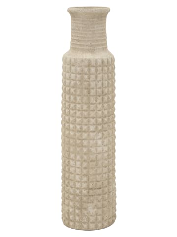 Mauro Ferretti Beigefarbene Kunstharzvase für den Außenbereich, Ø 28 x 110 cm