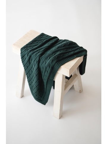 Kaiser Naturfellprodukte Babydecke Strick Cable Knitt dark green