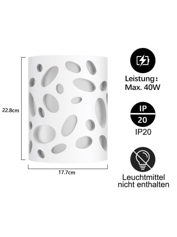 ZMH Wandleuchte in weiß E14 Up and Down Design Modern Hallampe Gipslampe