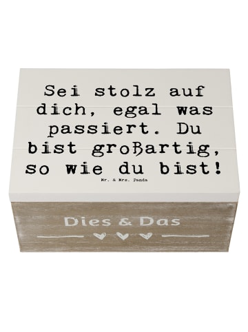 Mr. & Mrs. Panda Holzkiste Spruch Mit Enttäuschungen umgehen Sto... in Weiß