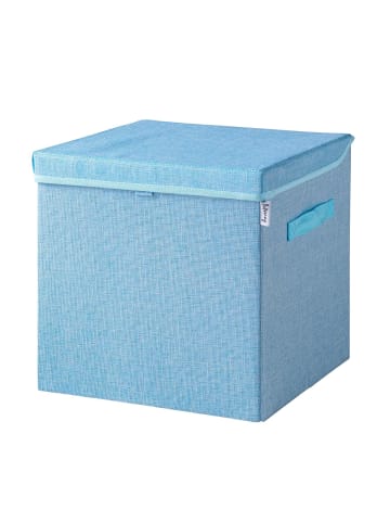 Lifeney Aufbewahrungsbox mit Deckel Blau, 33 x 33 x 33 cm