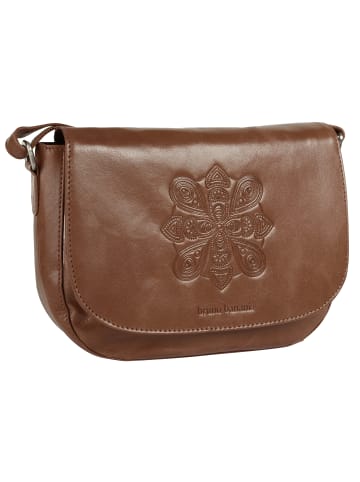 Bruno Banani Umhängetasche Mandala echt Leder in cognac