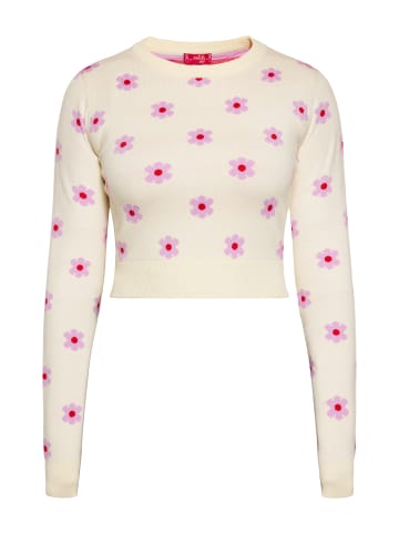 Swirly Damen Pullover in CREME LILA ROT