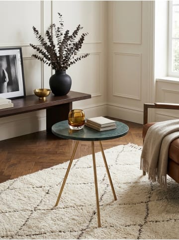 KADIMA DESIGN Beistelltisch | Marmor, 38x38x44cm, Gold, Dreibein
