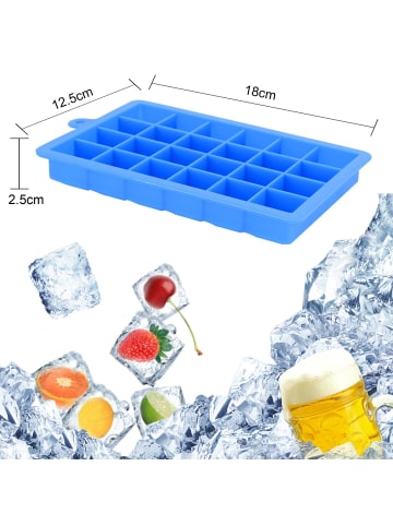 Intirilife 2x Eiswürfelformen mit Deckel in BLAU