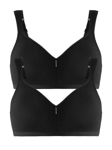 Felina 2er Pack Molding BH ohne Bügel in schwarz schwarz