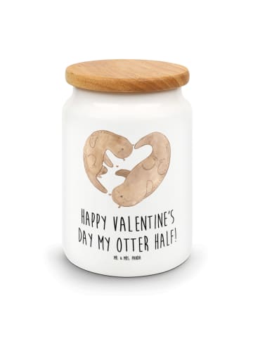 Mr. & Mrs. Panda Lebensmittelbehälter Otter Valentine mit Spruch in Weiß