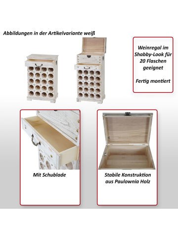 MCW Weinregal Torre für 20 Flaschen im Shabby-Look, Grau