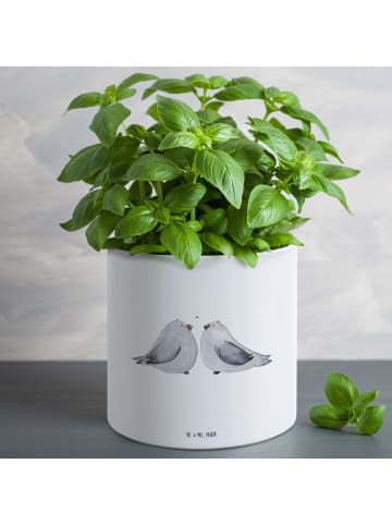 Mr. & Mrs. Panda Übertopf Turteltauben Liebe ohne Spruch in Weiß