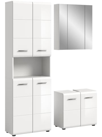 ebuy24 Badmöbelset Ice (3-teilig) Weiß 135 x 32 cm