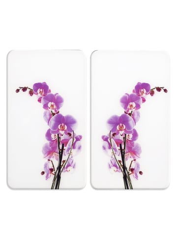 Wenko Herdabdeckplatte Universal Orchideenblüte 2er Set, Herdabdeckplatte Universal Mod. Orchideenblüte 2er Set in Mehrfarbig