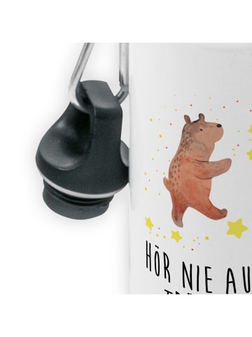 Mr. & Mrs. Panda Kindertrinkflasche Bär Träume mit Spruch in Weiß