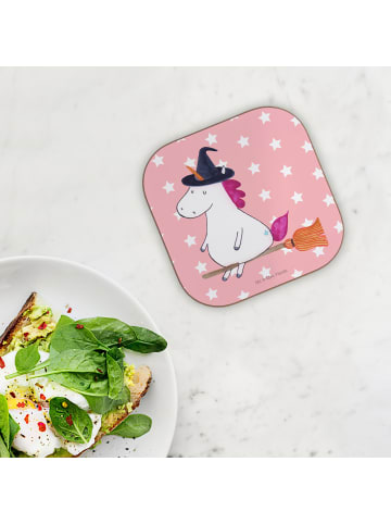 Mr. & Mrs. Panda Bierdeckel Einhorn Hexe ohne Spruch in Rot Pastell