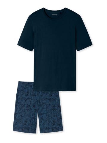 Schiesser Pyjama Casual Essentials in Dunkelblau