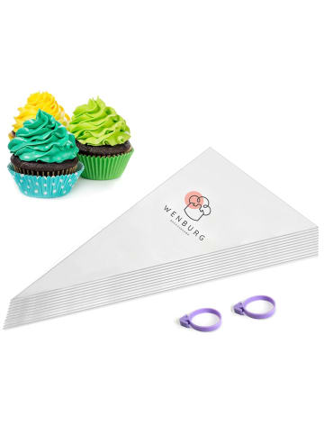 Wenburg Spritzbeutel 100er-Set 30cm  Weiß