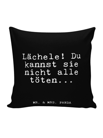 Mr. & Mrs. Panda 40x40 Kissen Lächele! Du kannst sie... mit Spruch in Schwarz