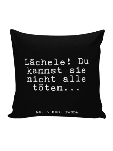 Mr. & Mrs. Panda Dekokissen Lächele! Du kannst sie... mit Spruch in Schwarz