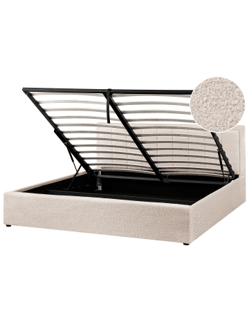 Beliani Doppelbett MONTLAUR in Beige - (W) 189 x (H) 89 x (L) 216 cm