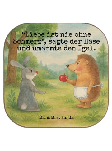 Mr. & Mrs. Panda Tassen Untersetzer Hase Igel Design mit Spruch in Weiß
