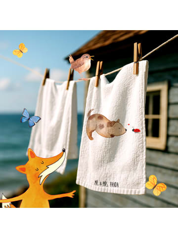 Mr. & Mrs. Panda Kleines Handtuch Hund Marienkäfer ohne Spruch in Weiß