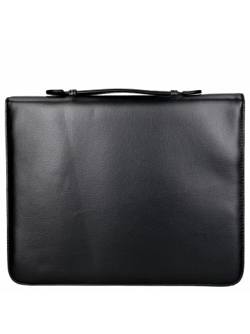 D&N Easy Business  - Schreibmappe. Ringmech.. Griff. genarbtes PU 36 cm (schwarz) in schwarz