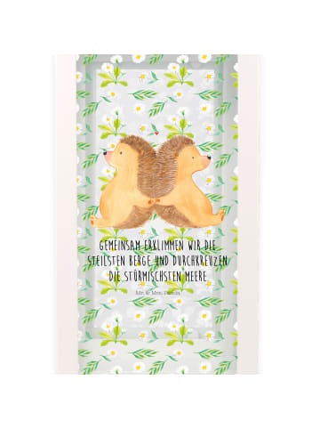 Mr. & Mrs. Panda Laterne Igel händchenhaltend mit Spruch in Transparent