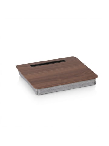 relaxdays Laptopkissen in Braun/ Grau - (B)46 x (H)5,5 x (T)35 cm