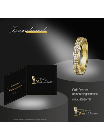 GoldDream Goldring 333 Gelbgold - 8 Karat, 2-reihig Zirkonia Größe 54 (17,2)