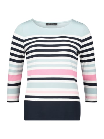 Betty Barclay Basic Shirt mit U-Boot-Ausschnitt in Mint/Dark Blue