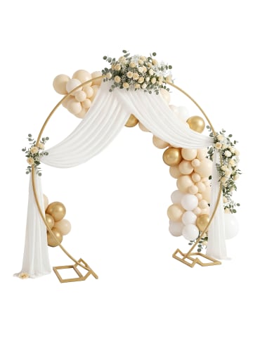 relaxdays Luftballon Bogen in Gold - (H)210 x (B)240 cm